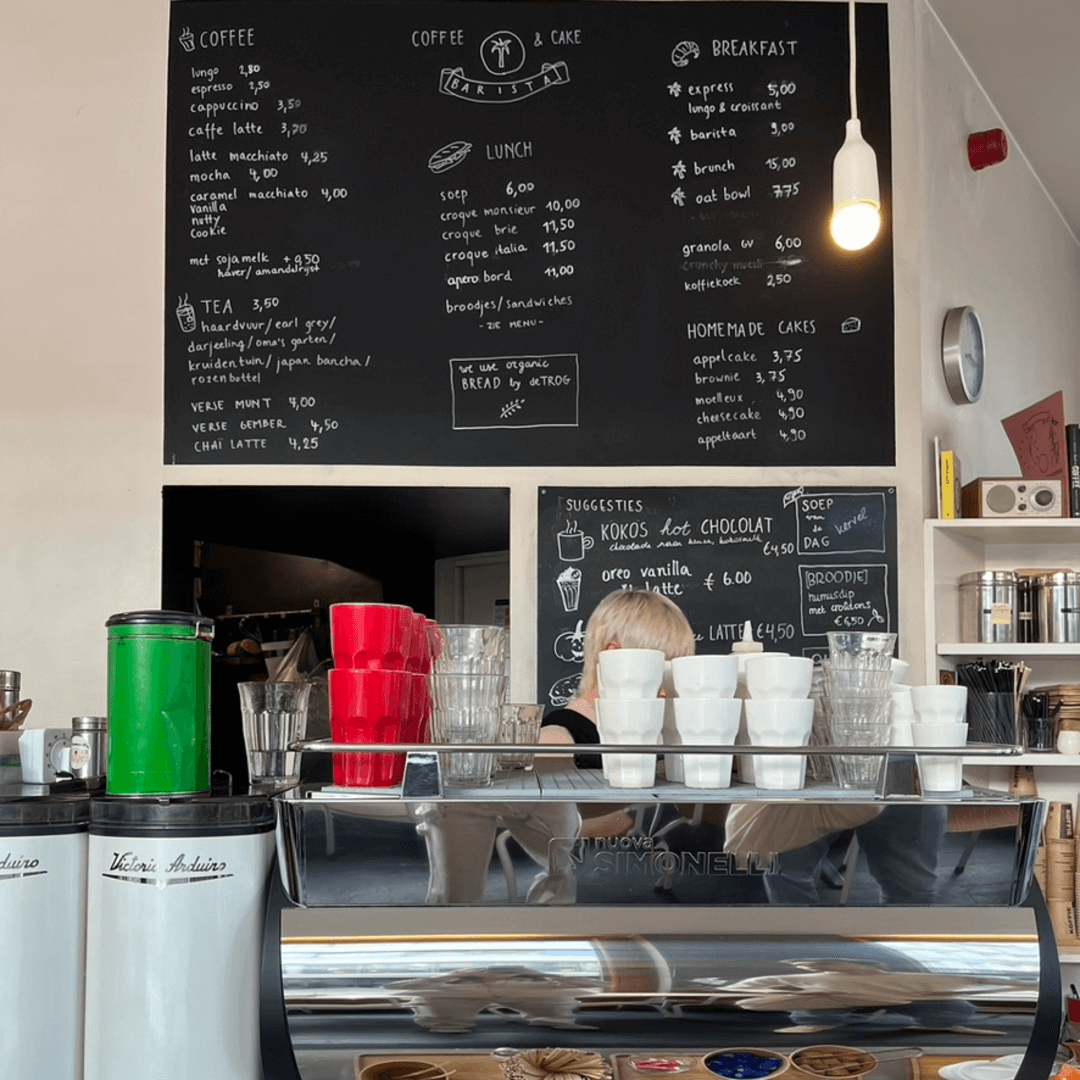 menu of coffee bar Barista
