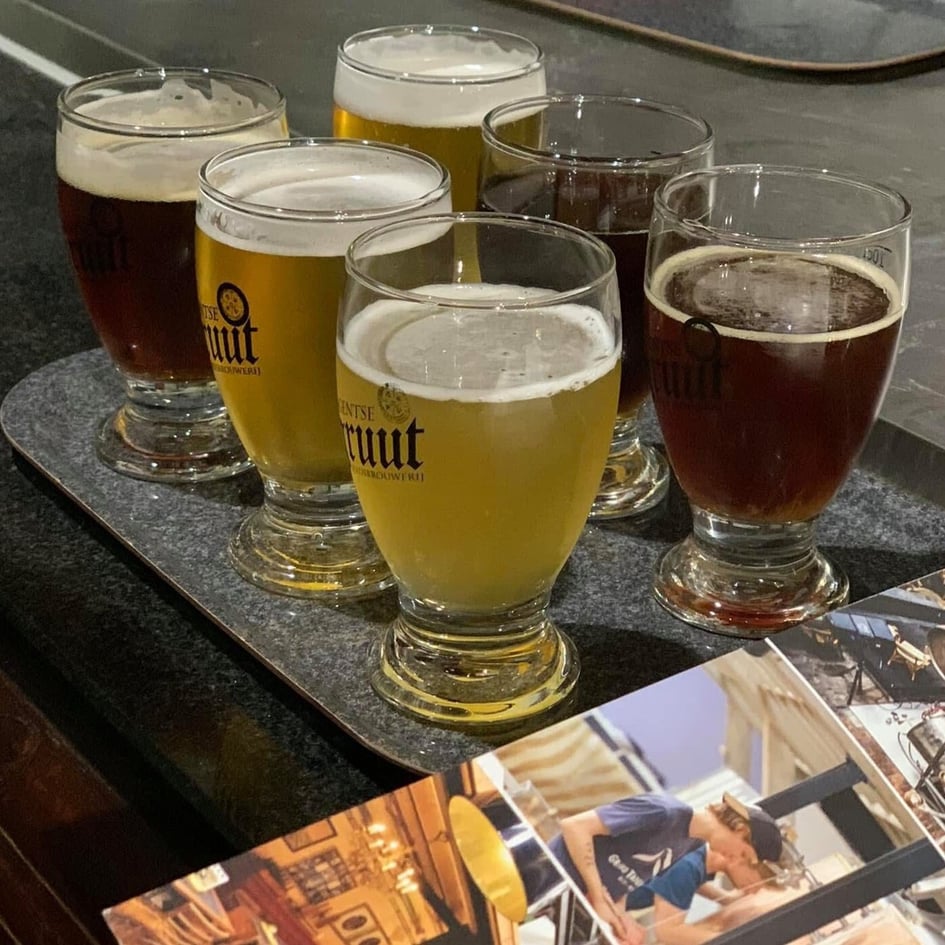 The tasting flights in a mini glass from brewery Gentse Gruut.