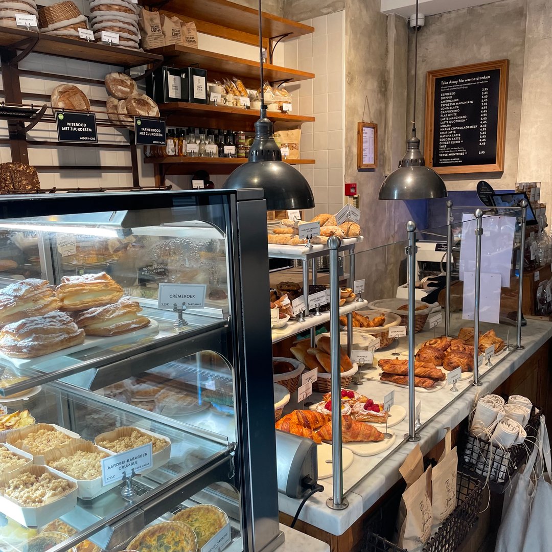 delicious pastries at le Pain Quotidian presented on the counter 