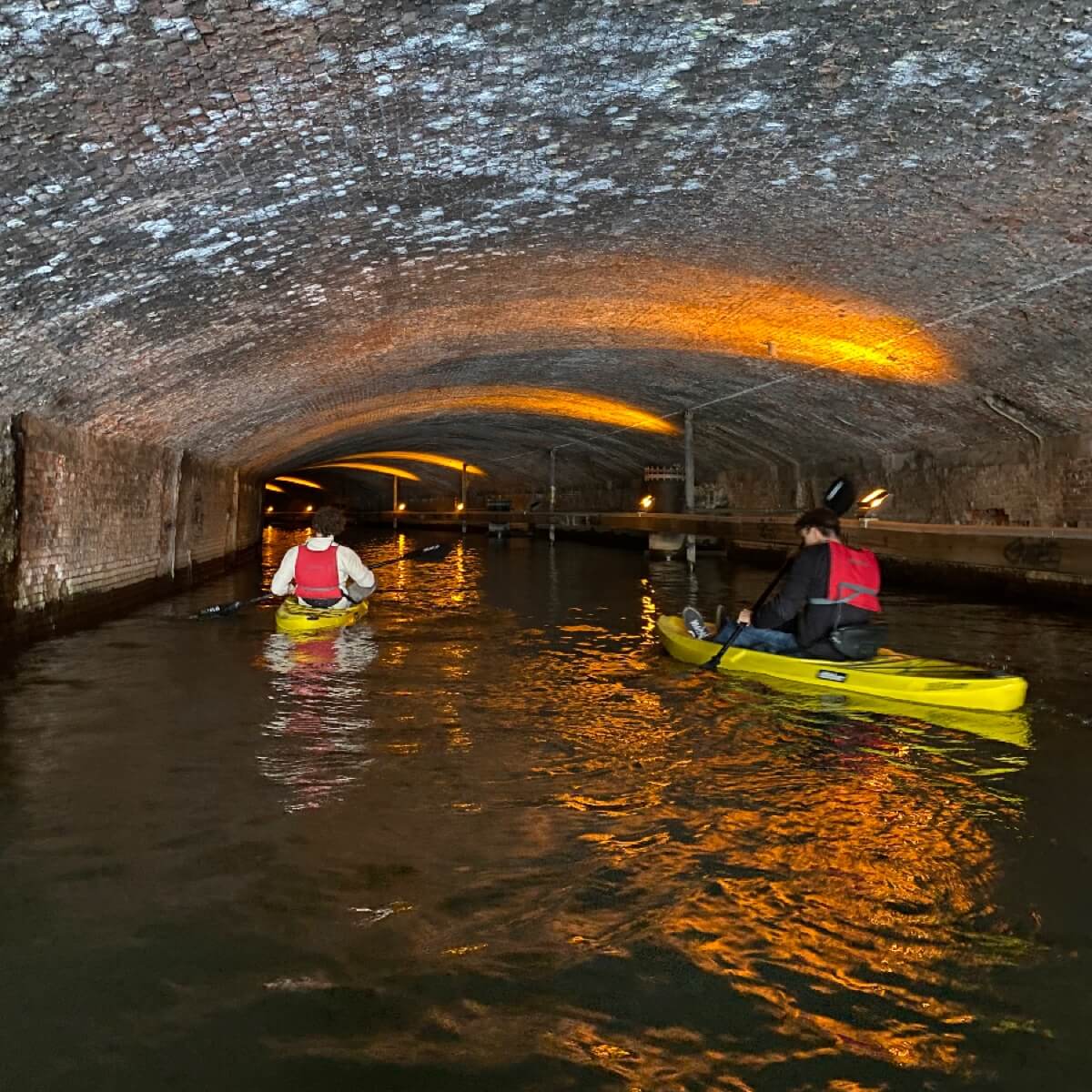 Kayaking through the canals of Ghent, Belgium