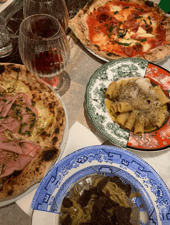 Italian food pizza and pastas 