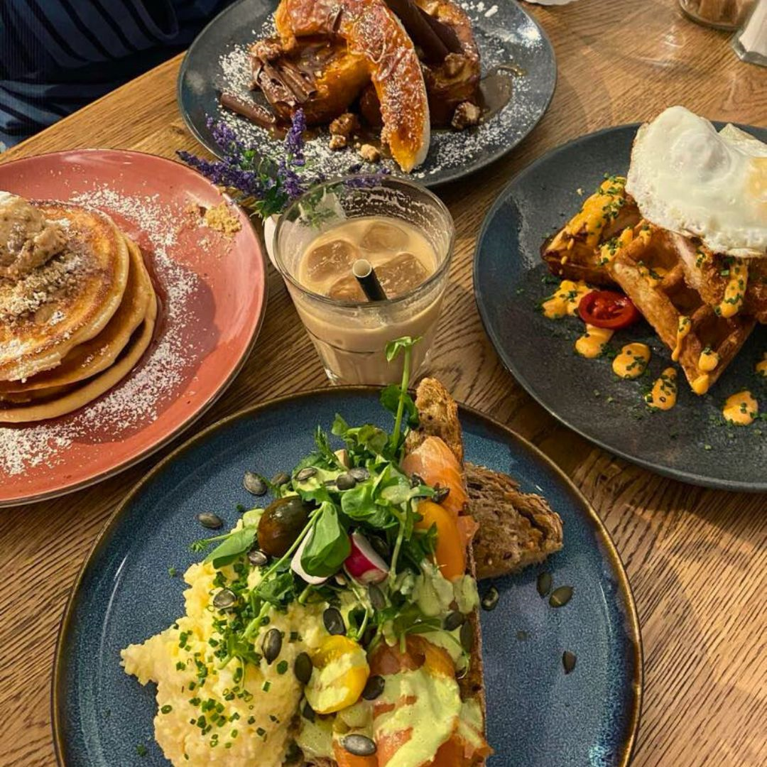 Salty and sweet breakfast plates at Luv L'oeuf.