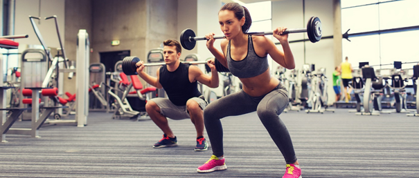 Lifting weights at the gym